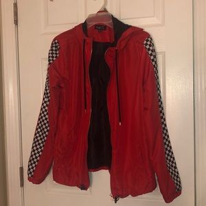 Red Checkers Windbreaker❤️